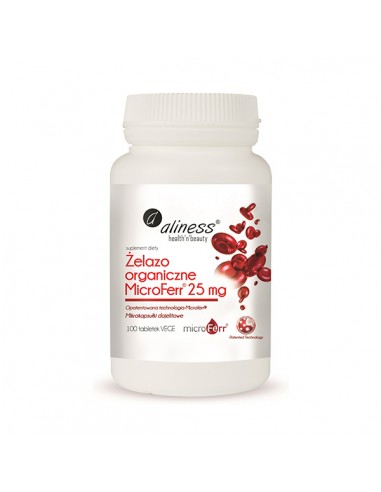 ALINESS Żelazo Organiczne MicroFerr 25mg 100veg...
