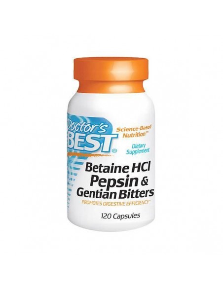 DOCTOR'S BEST Betaine HCL Pepsin & Gentian Bitters 120kap