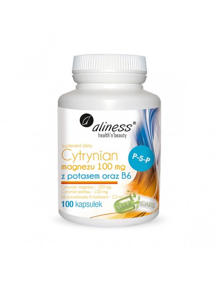 ALINESS Cytrynian Magnezu Z Potasem B6 100veg kap